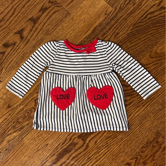 Koala Kids | Love and Hearts Navy and White Striped Matching Set - Picture 2 of 7